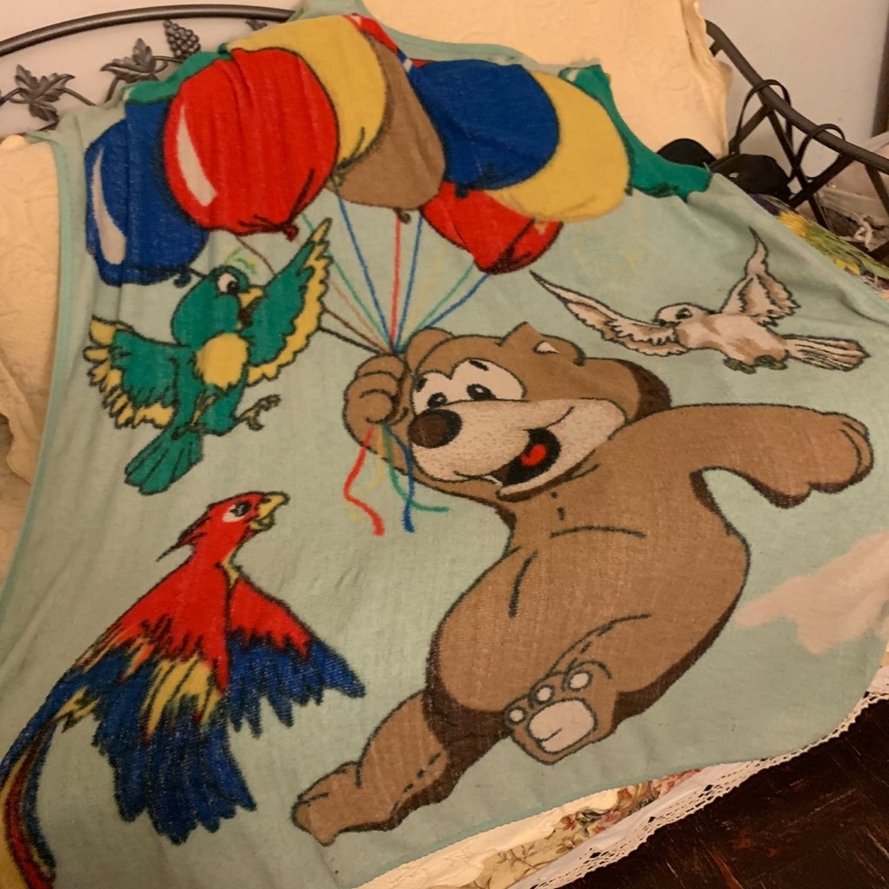 ISO this blanket if anyone has seen this bear balloons bird blanket